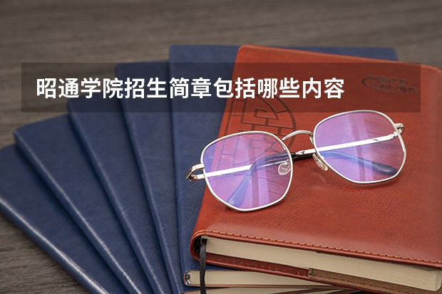 昭通学院招生简章包括哪些内容