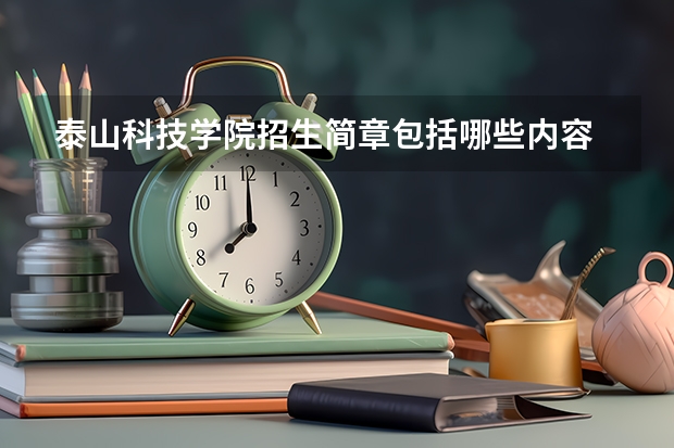 泰山科技学院招生简章包括哪些内容