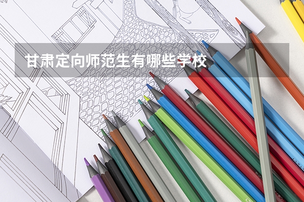 甘肃定向师范生有哪些学校