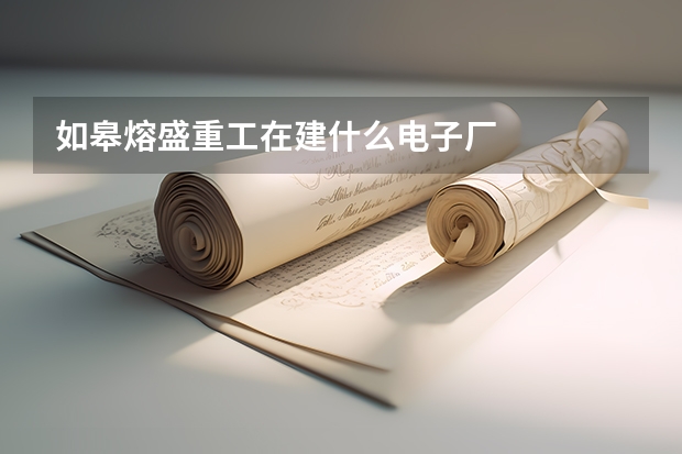 如皋熔盛重工在建什么电子厂
