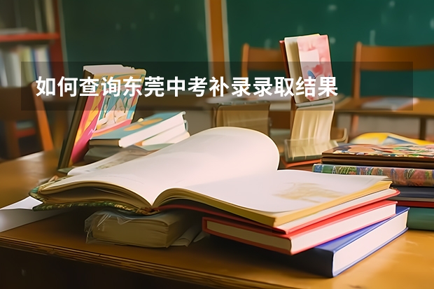 如何查询东莞中考补录录取结果