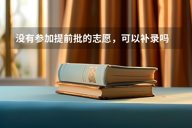 没有参加提前批的志愿，可以补录吗