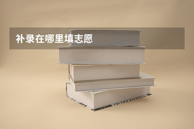 补录在哪里填志愿