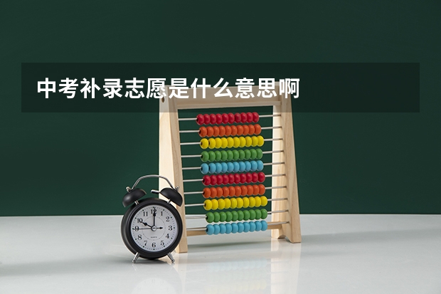 中考补录志愿是什么意思啊