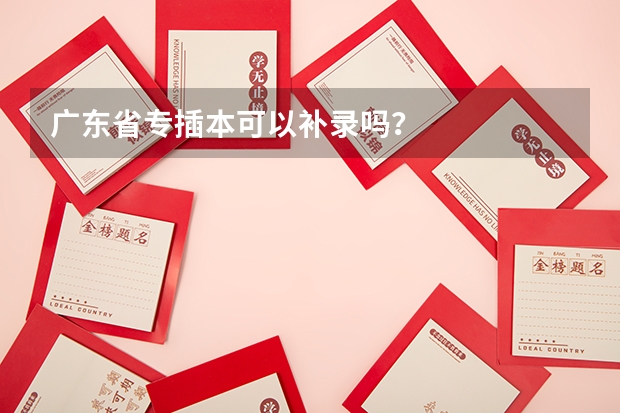 广东省专插本可以补录吗？