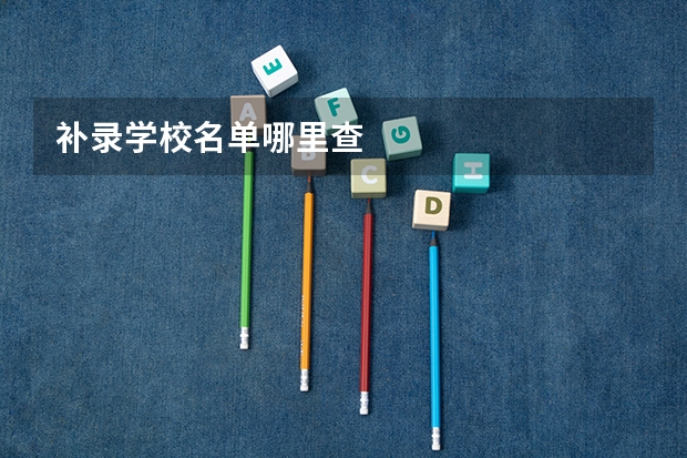 补录学校名单哪里查