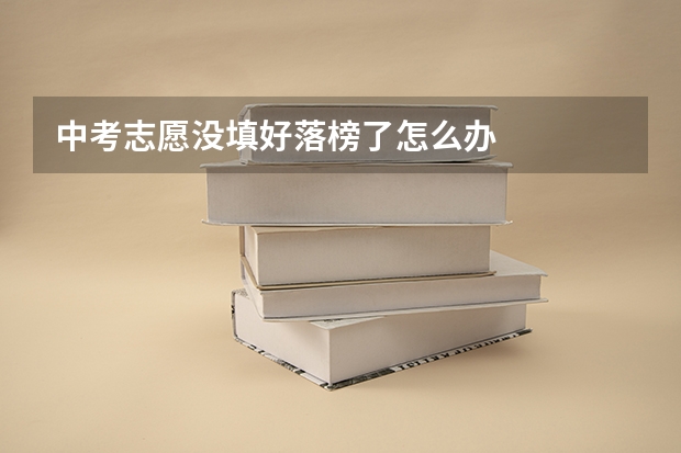 中考志愿没填好落榜了怎么办