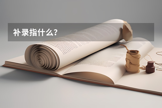 补录指什么？