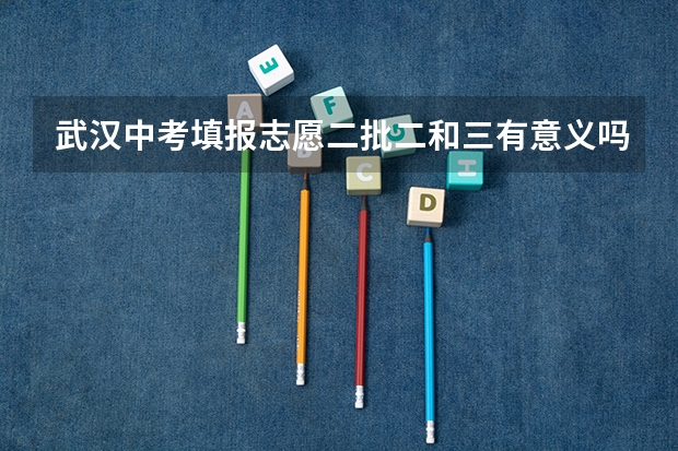 武汉中考填报志愿二批二和三有意义吗