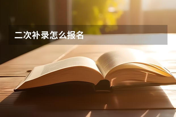 二次补录怎么报名