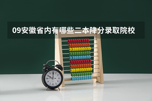 09安徽省内有哪些二本降分录取院校